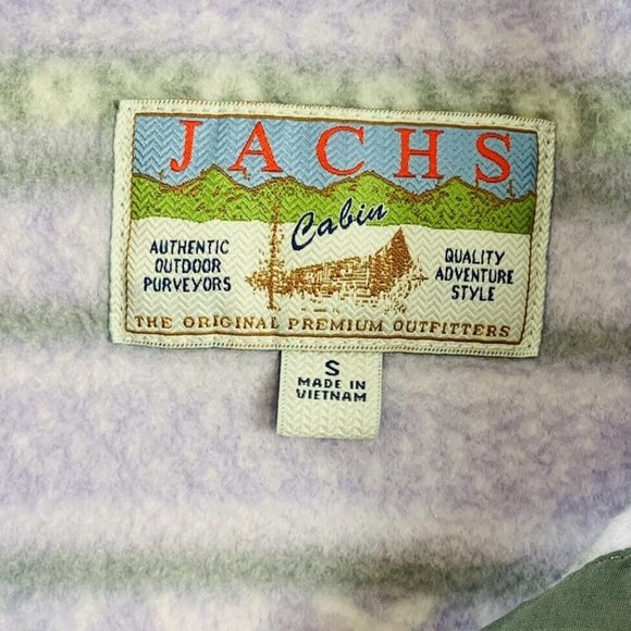 VTG JACHS Cabin Womens Outdoor Pullover Sz S Fair Isle Fleece Purple 1/4 Snap - Picture 5 of 10